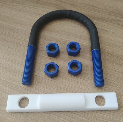 kopen M6, M8, M10, M12, M14, M16 PTFE coating U-bolt met polyshrink, 4 moeren en halfronde i-staaf online manufacture