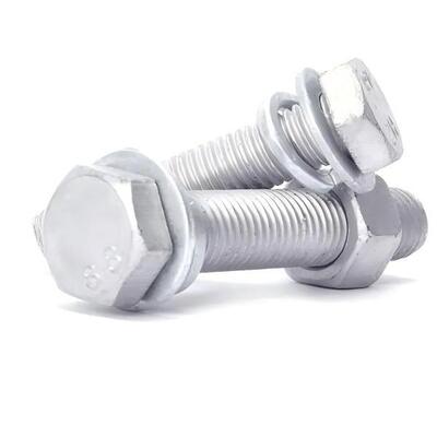 kopen Ultrahoge corrosiebestendigheid Hot-Dip Galvanized Hex Head Bolts met gewone wasmachines, veerwasmachines en Hex Nut gebruikt voor fotovoltaïsche, wind-, Ultra online vervaardiging